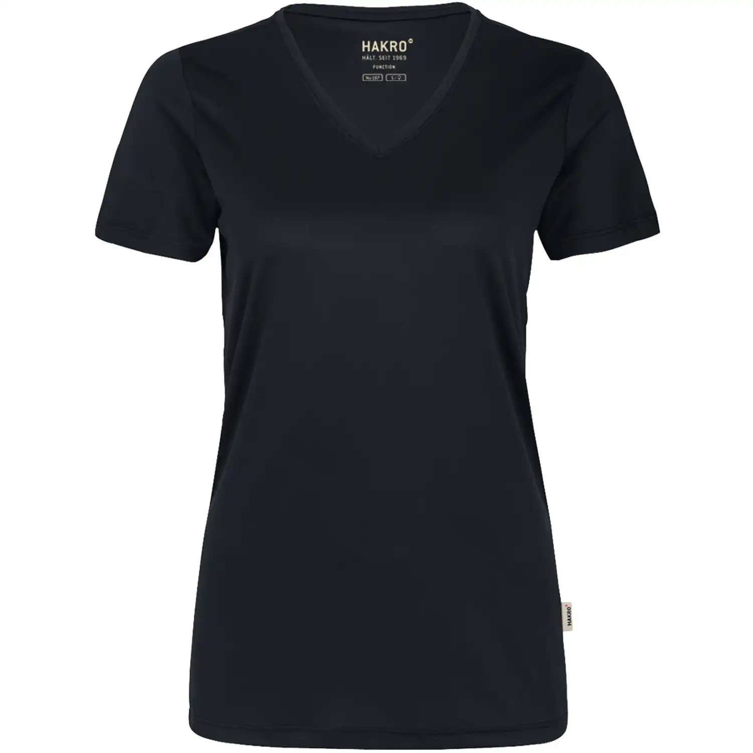 Damen V-Shirt "COOLMAX®" 187 in schwarz, L - Thumbnail 1