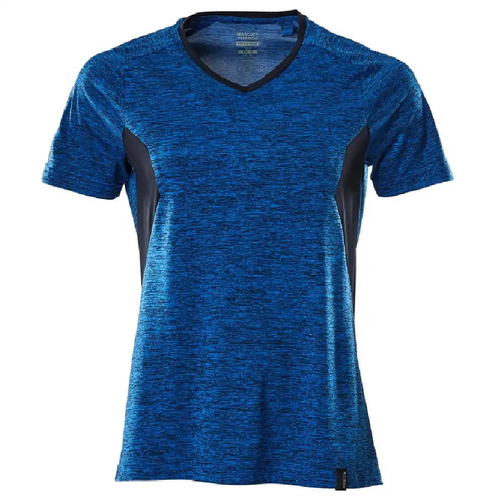 Damen T-Shirt mit COOLMAX® Pro "ACCELERATE" in azurblau/schwarzblau, M - Thumbnail 1