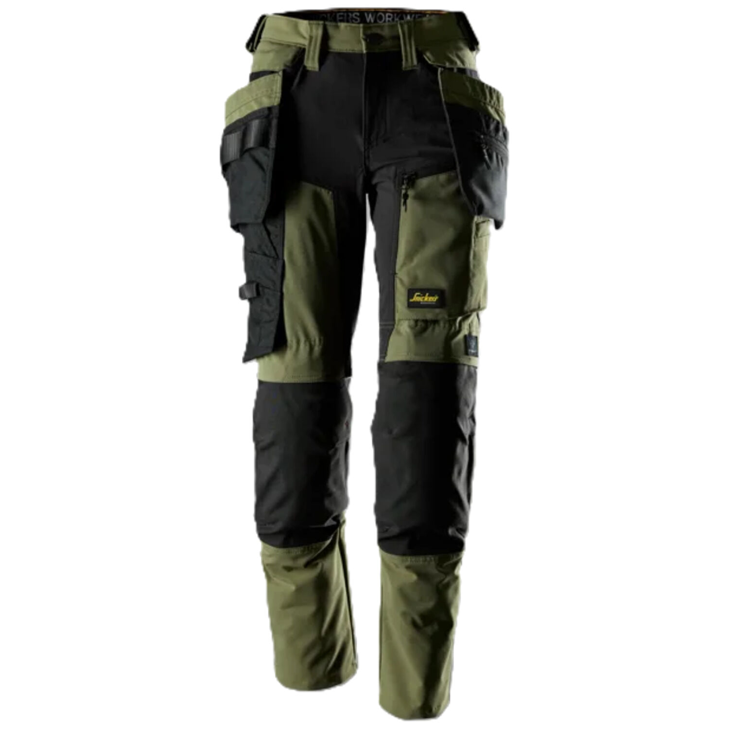 Damen Arbeitshose mit Holstertaschen "6217" in khaki/Schwarz, 48 - Thumbnail 1