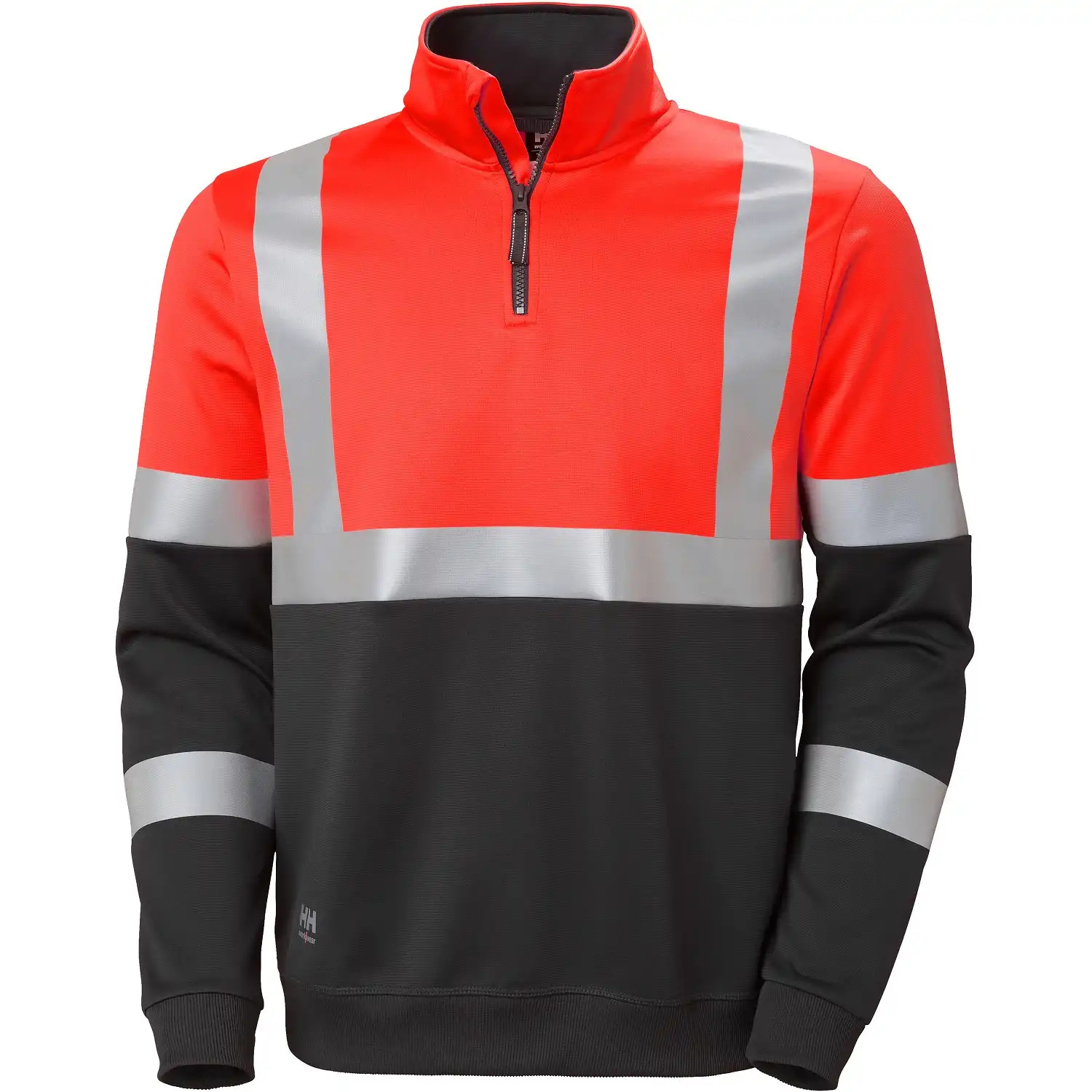 Warnschutz Zip-Sweatshirt "ADDVIS" in rot/schwarz, XL - Thumbnail 1