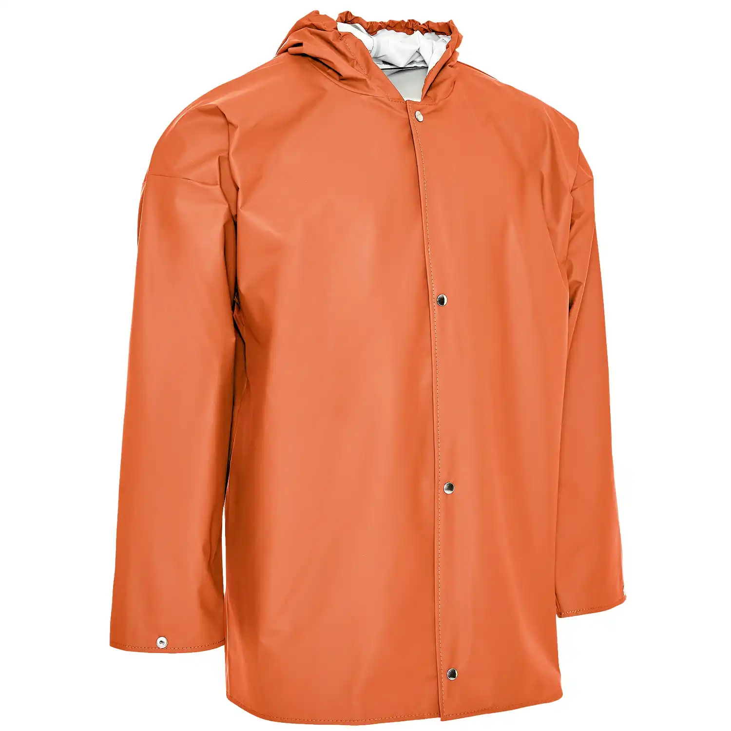 PU Regenjacke "079800" Pro mit Druckknopf in Orange, L - Bild 1
