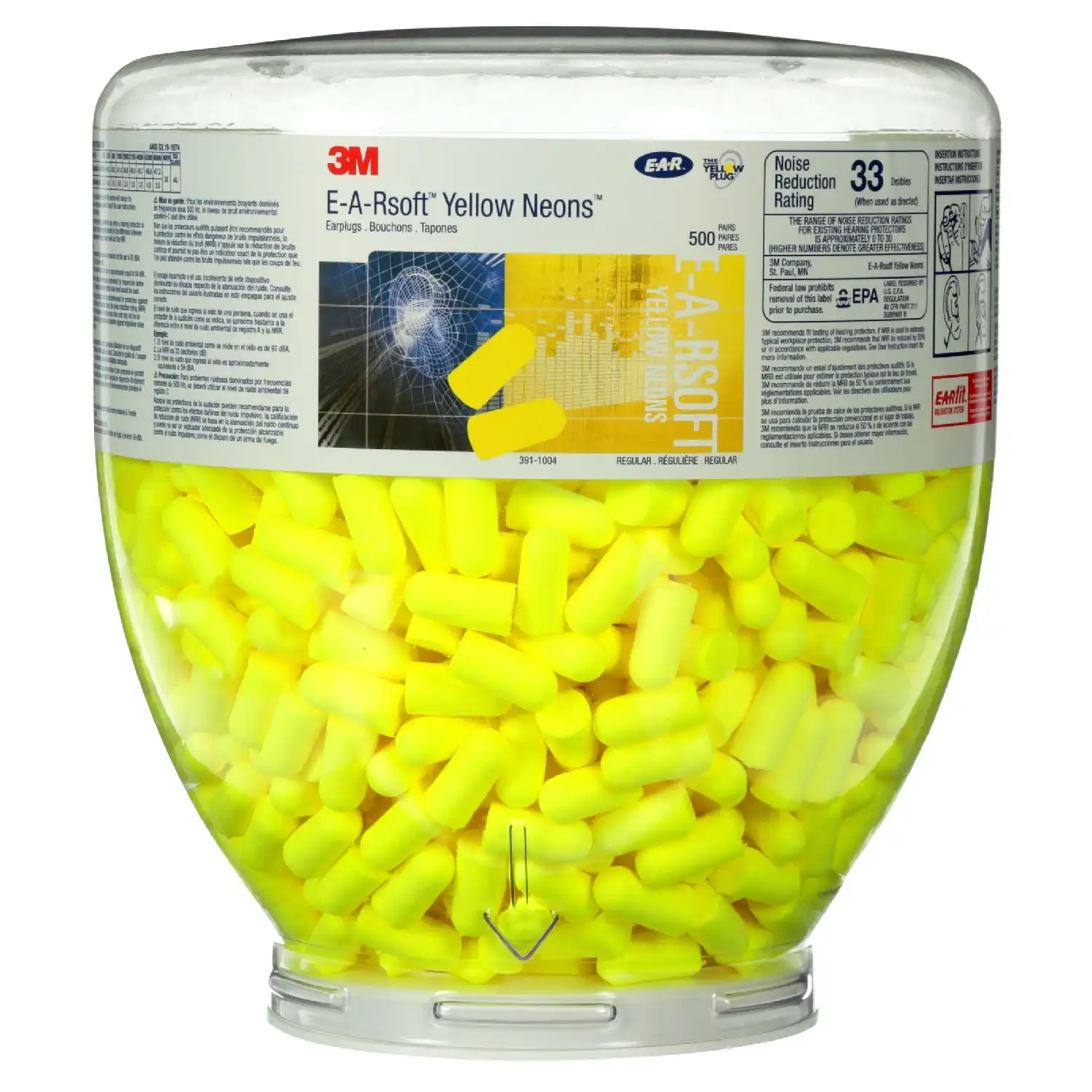 Refill Aufsatz Spender Yellow Neon | 500 Paar Stöpsel - Thumbnail 1