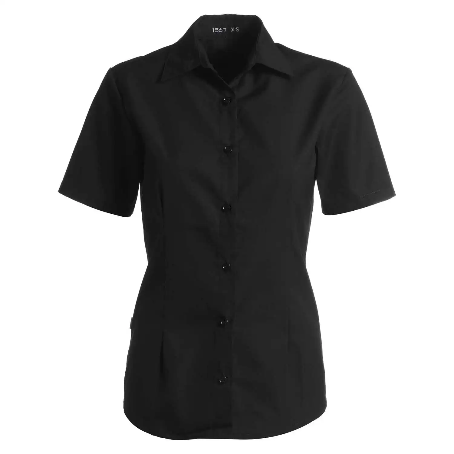 Damen Bluse kurzarm "1567" in schwarz, L - Thumbnail 1