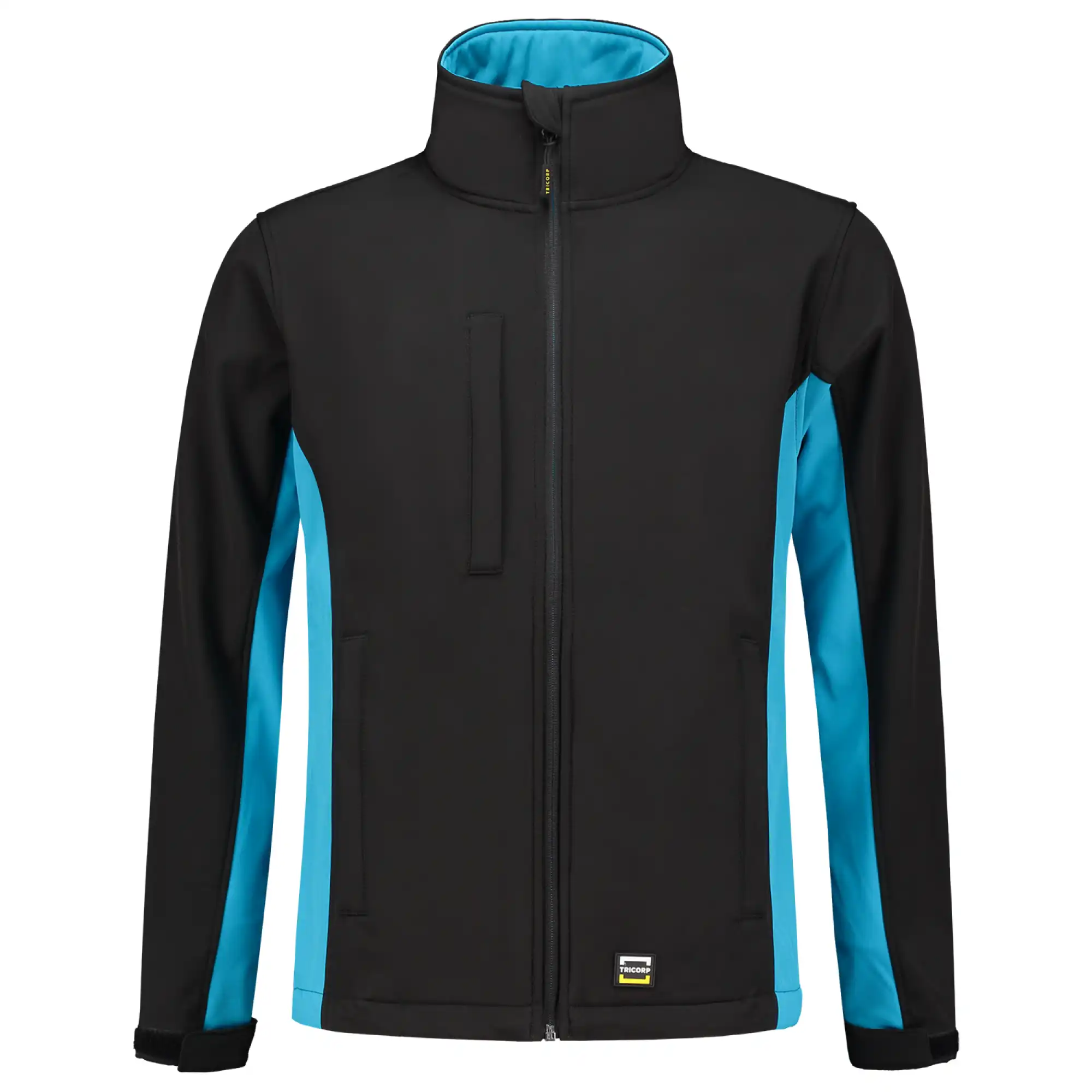 Softshelljacke Bicolor "402002" Workwear in XS, black/turquoise - Thumbnail 1