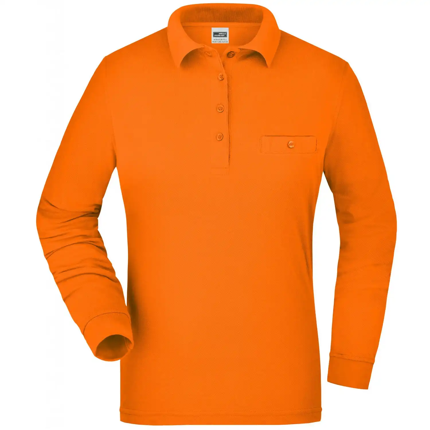 Damen Langarm Poloshirt "JN865" in Orange, M - Bild 1