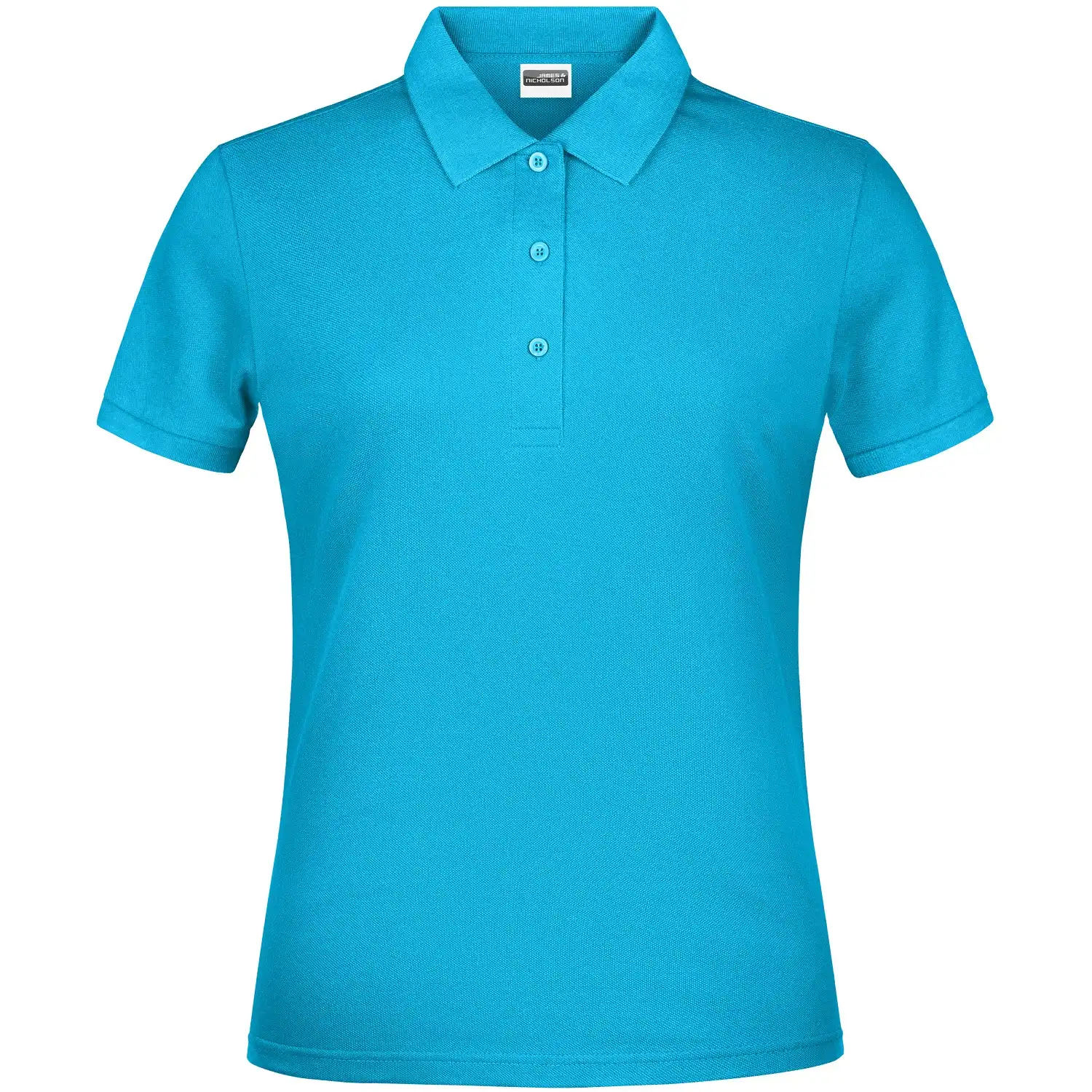 Damen Basic Polo Lady in turquoise, M - Thumbnail 1