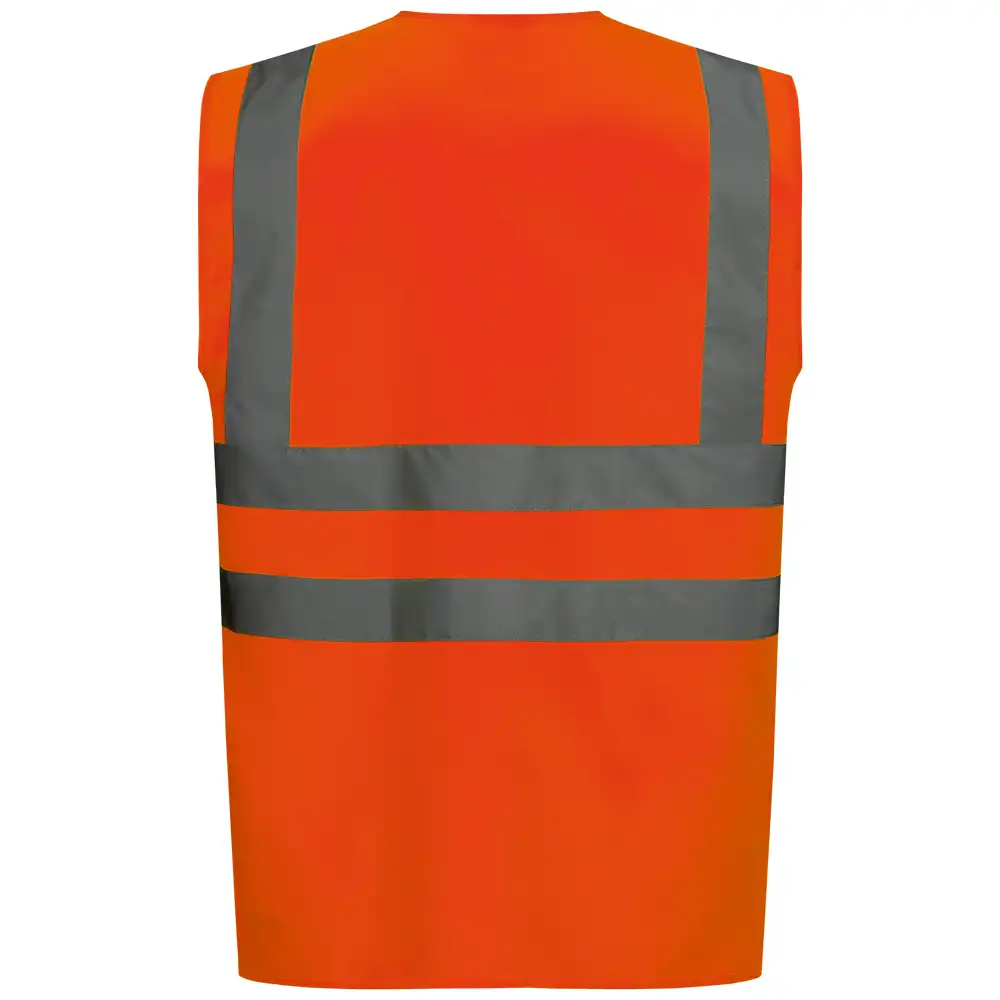 Mischgewebe-Warnweste "BASIC" Kl. 2 mit Taschen in Orange, L - Thumbnail 2