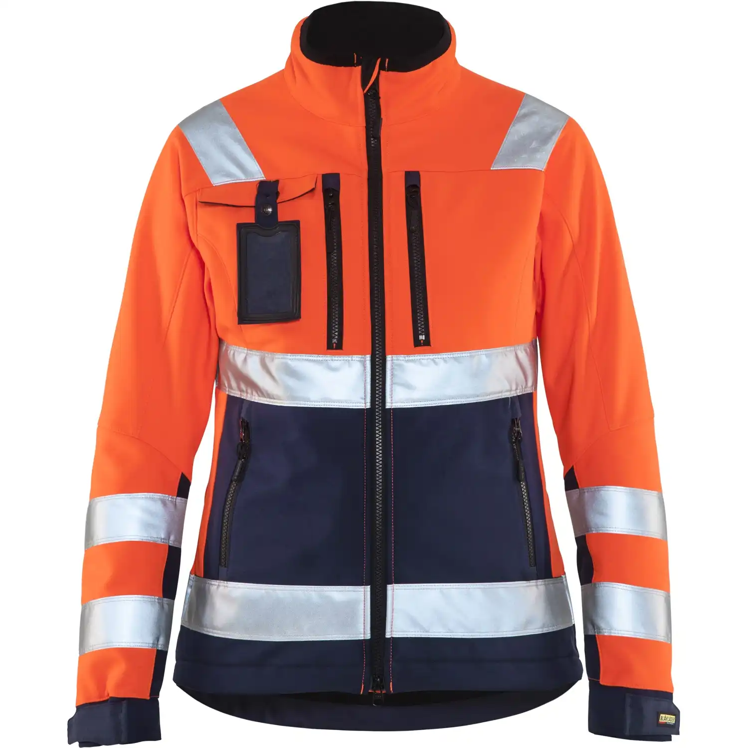 Damen Warnschutz Softshelljacke "4902" in orange/marine, 3XL - Thumbnail 1
