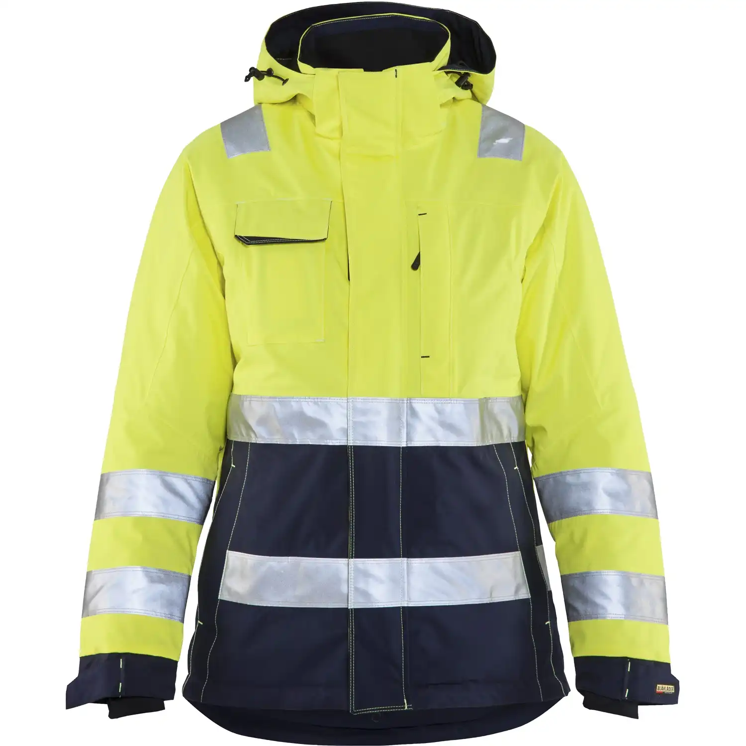 Damen Warnschutz Winterjacke "4872" in gelb/marine, 3XL - Thumbnail 1