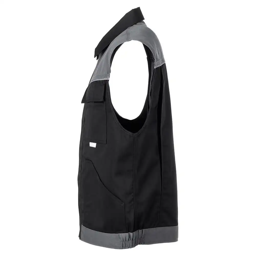 Arbeitsweste "HIGHLINE" 285g/m² Canvas-Besatz in schwarz/schiefer/zink, M - Thumbnail 3