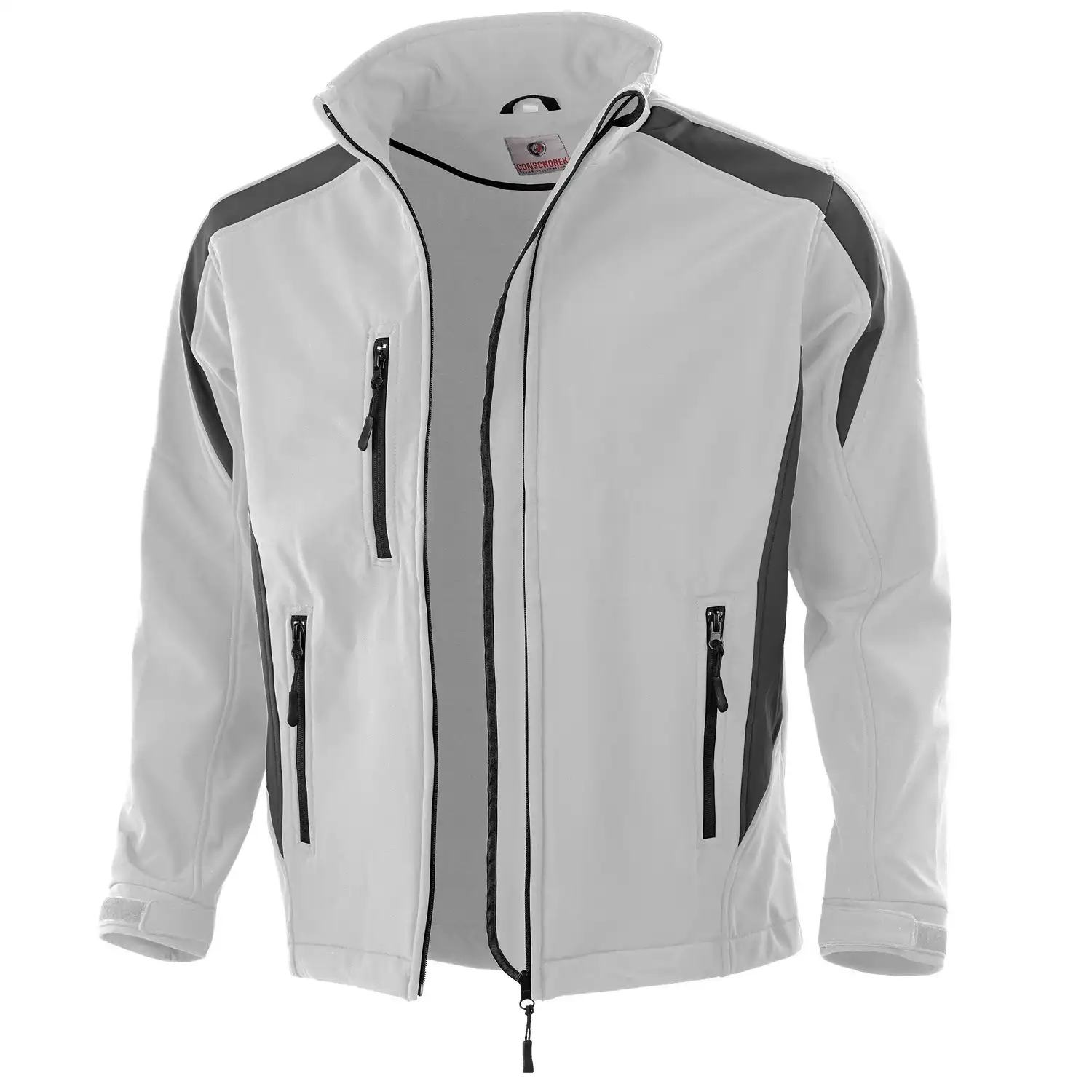Softshelljacke "1020" in weiß/grau, XL - Thumbnail 1