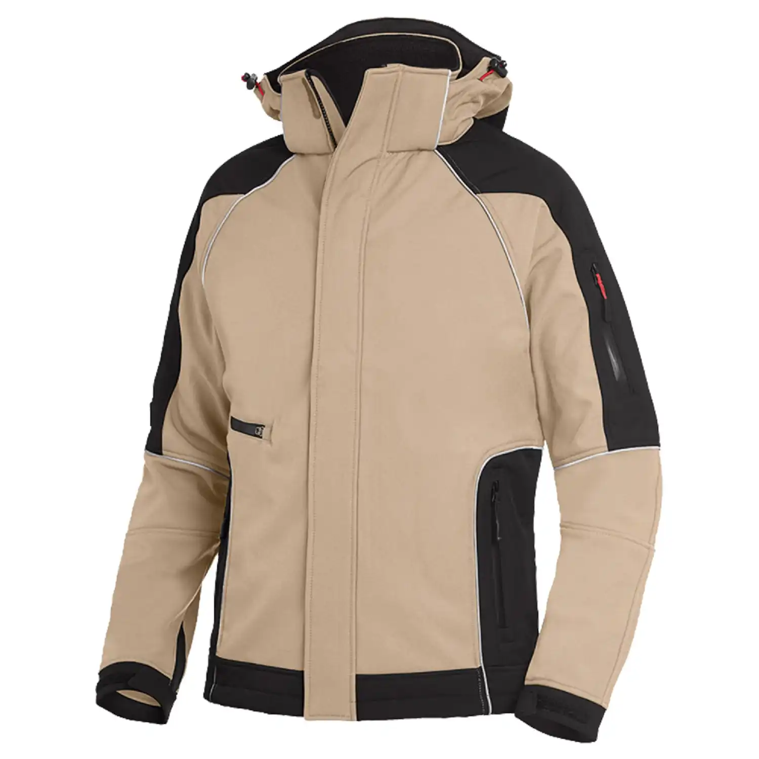 Softshelljacke "WALTER" in beige/schwarz, XXL - Thumbnail 1