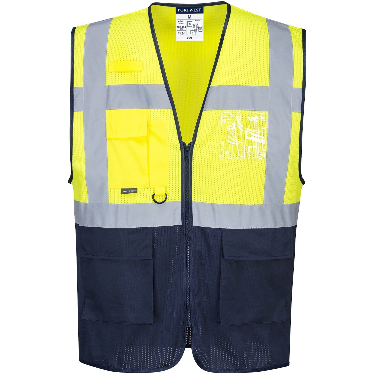 Mesh Warnweste Executive "C377" Kl. 1 in gelb/marine, L - Bild 1