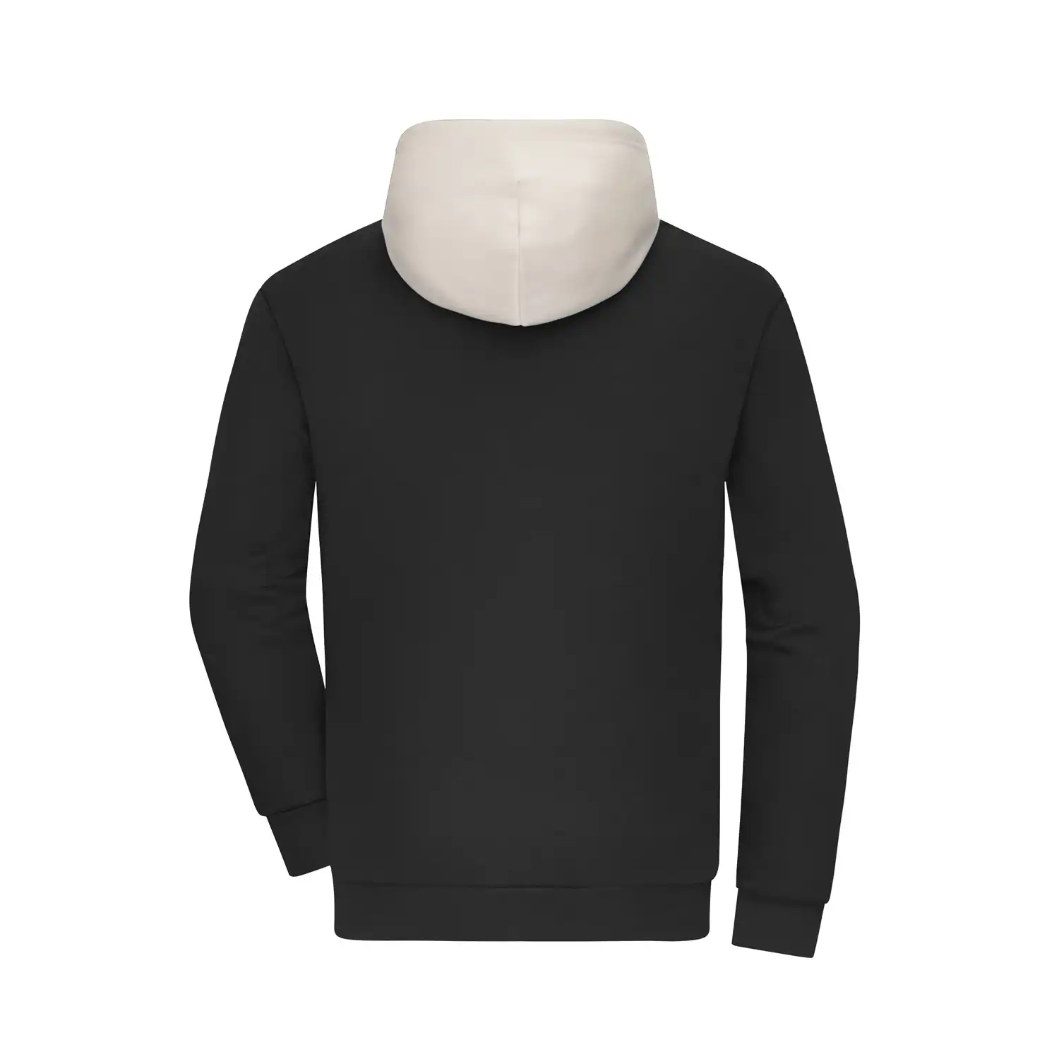 Sweat-Hoody colour-block UNISEX "8051" in XXS, black/sandstone - Thumbnail 4