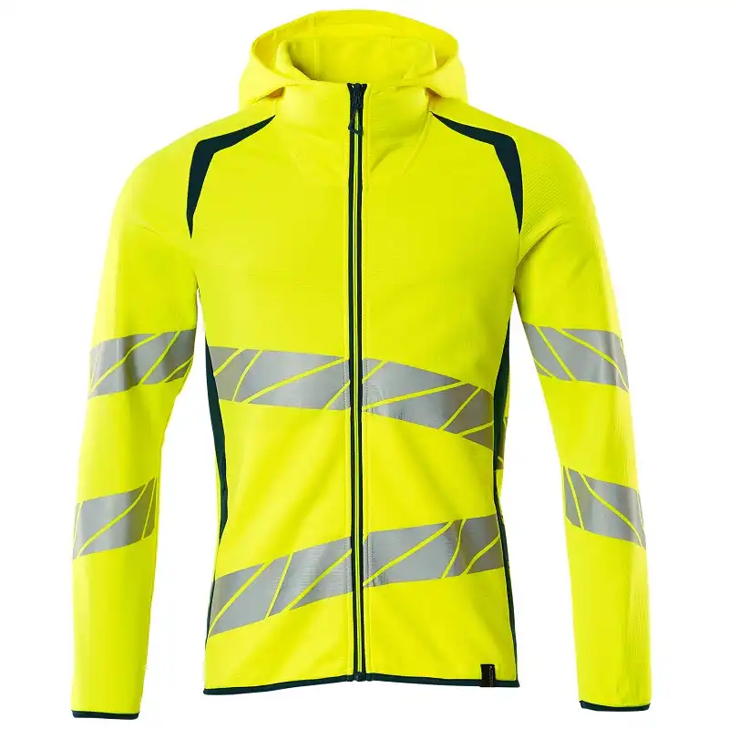 Warnschutz Kapuzensweatshirt "ACCELERATE SAFE" in gelb/dunkelpetroleum, L - Thumbnail 1