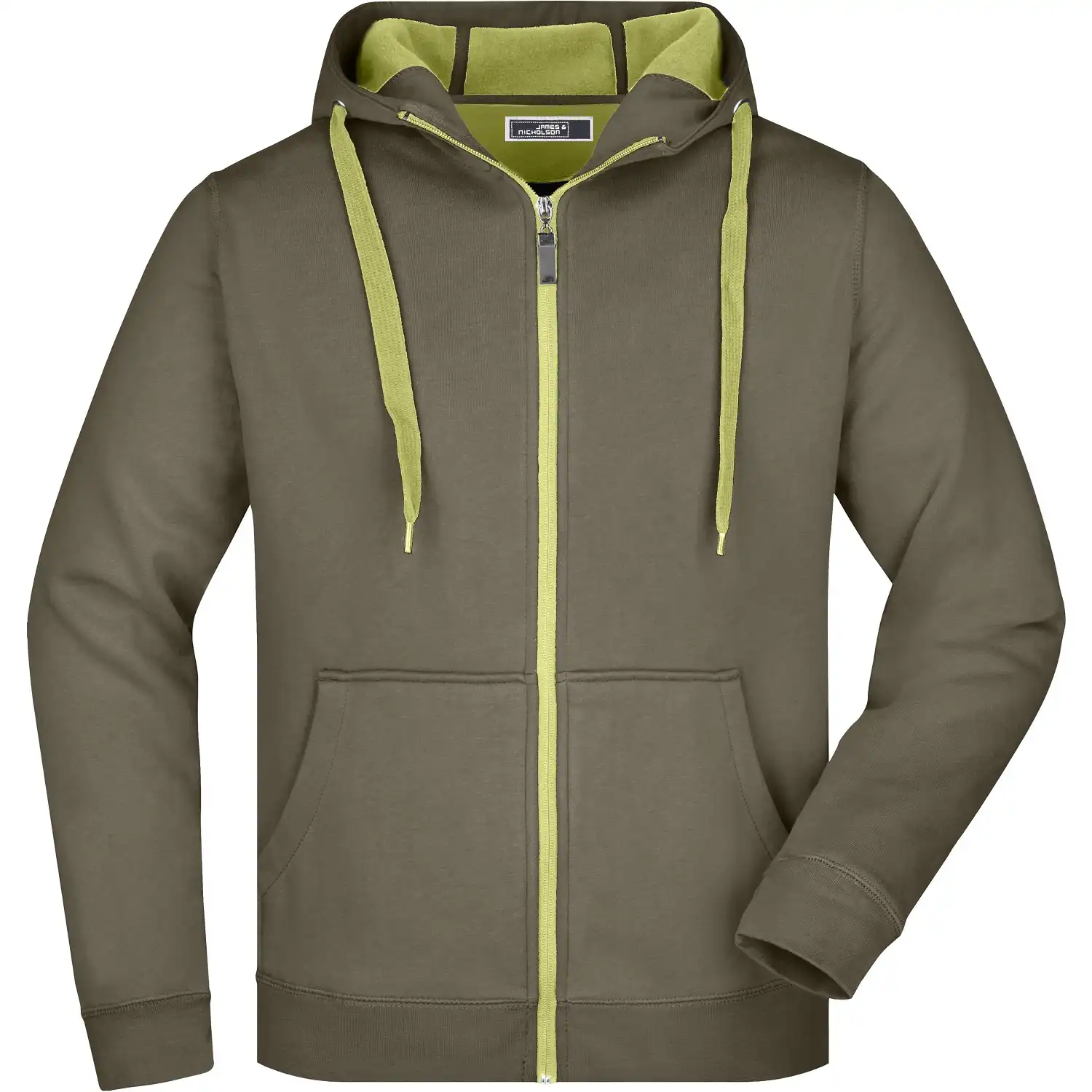 Kapuzen-Sweatjacke Doubleface "JN355" in olive, 3XL - Thumbnail 1