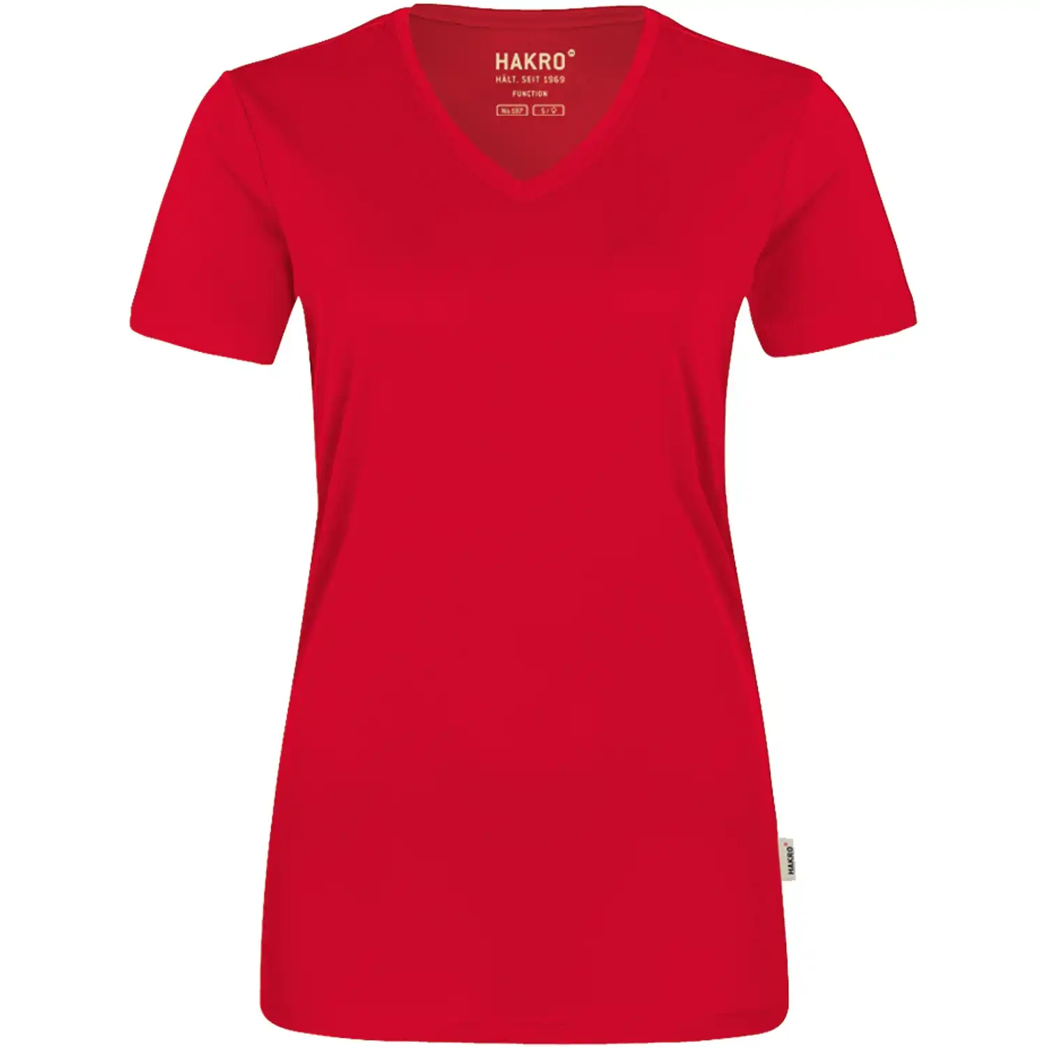 Damen V-Shirt "COOLMAX®" 187 in Rot, L - Thumbnail 1