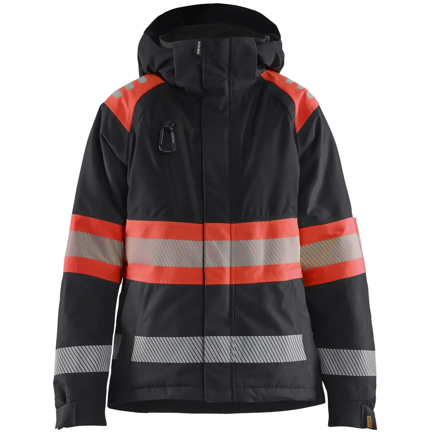 Damen Warnschutz Winterjacke Kl. 1 "4470" in schwarz/rot, XS - Thumbnail 1