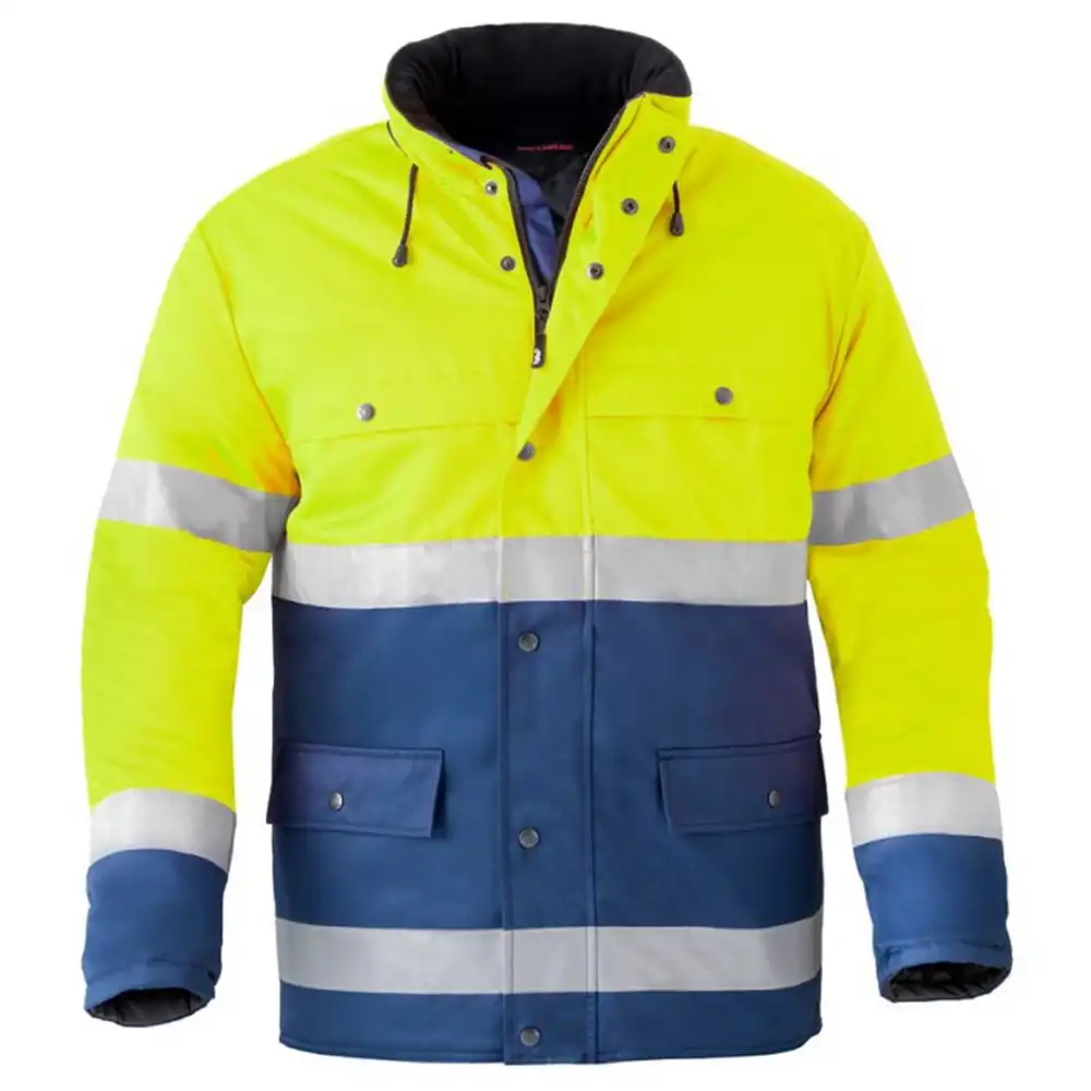 Warnschutz Parka "4133" High Visibility in gelb/marine, L - Thumbnail 1
