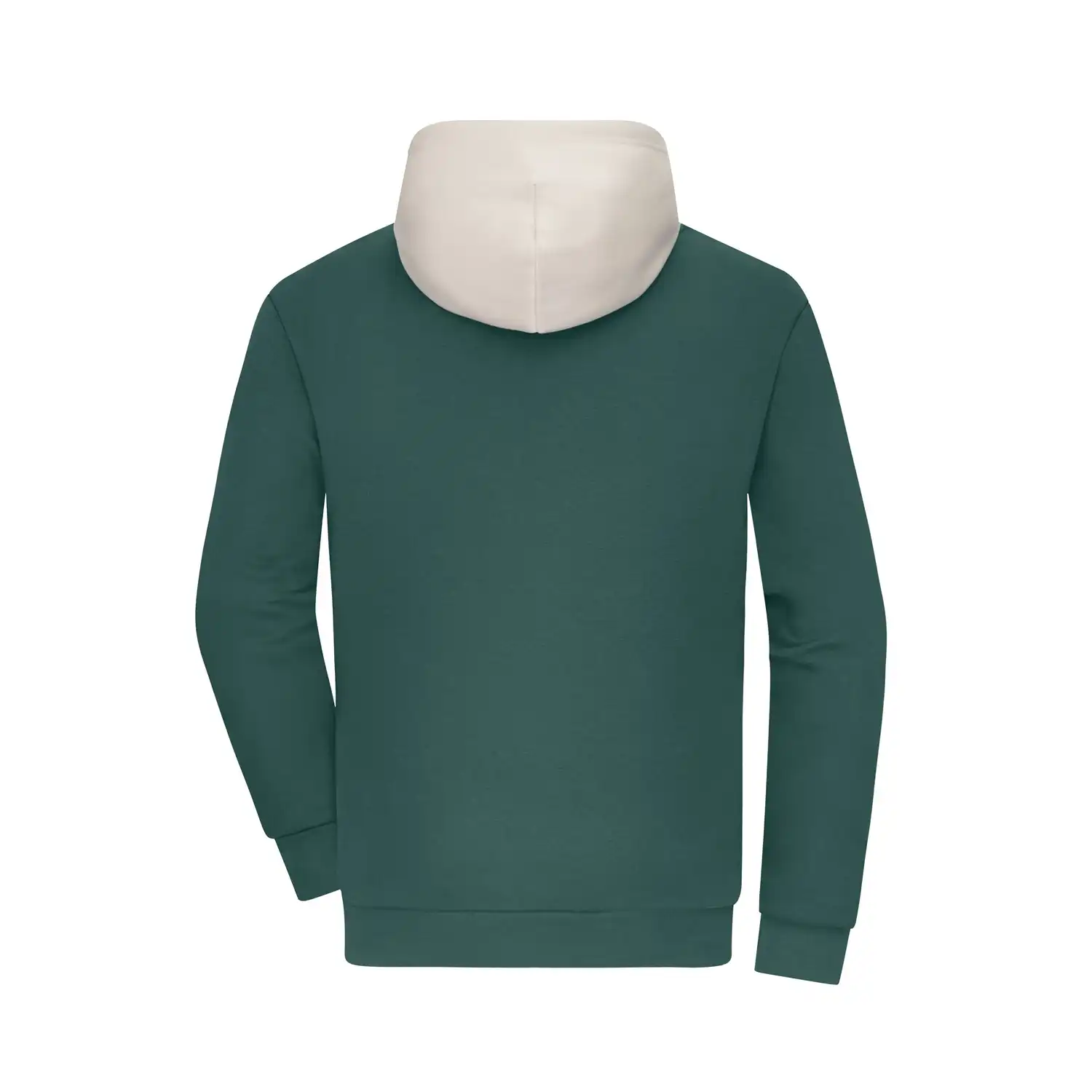 Sweat-Hoody colour-block UNISEX "8051" in XXS, smoky-green/sandstone - Thumbnail 4