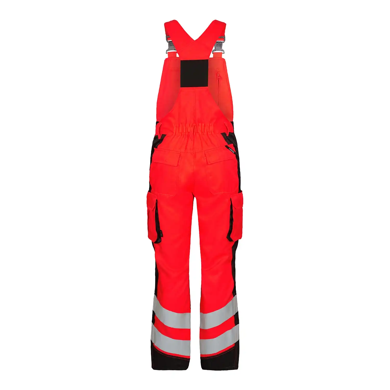 Damen Warnschutz Latzhose "3543-319" Safety Kl. 2 in rot/schwarz, 44 - Thumbnail 2
