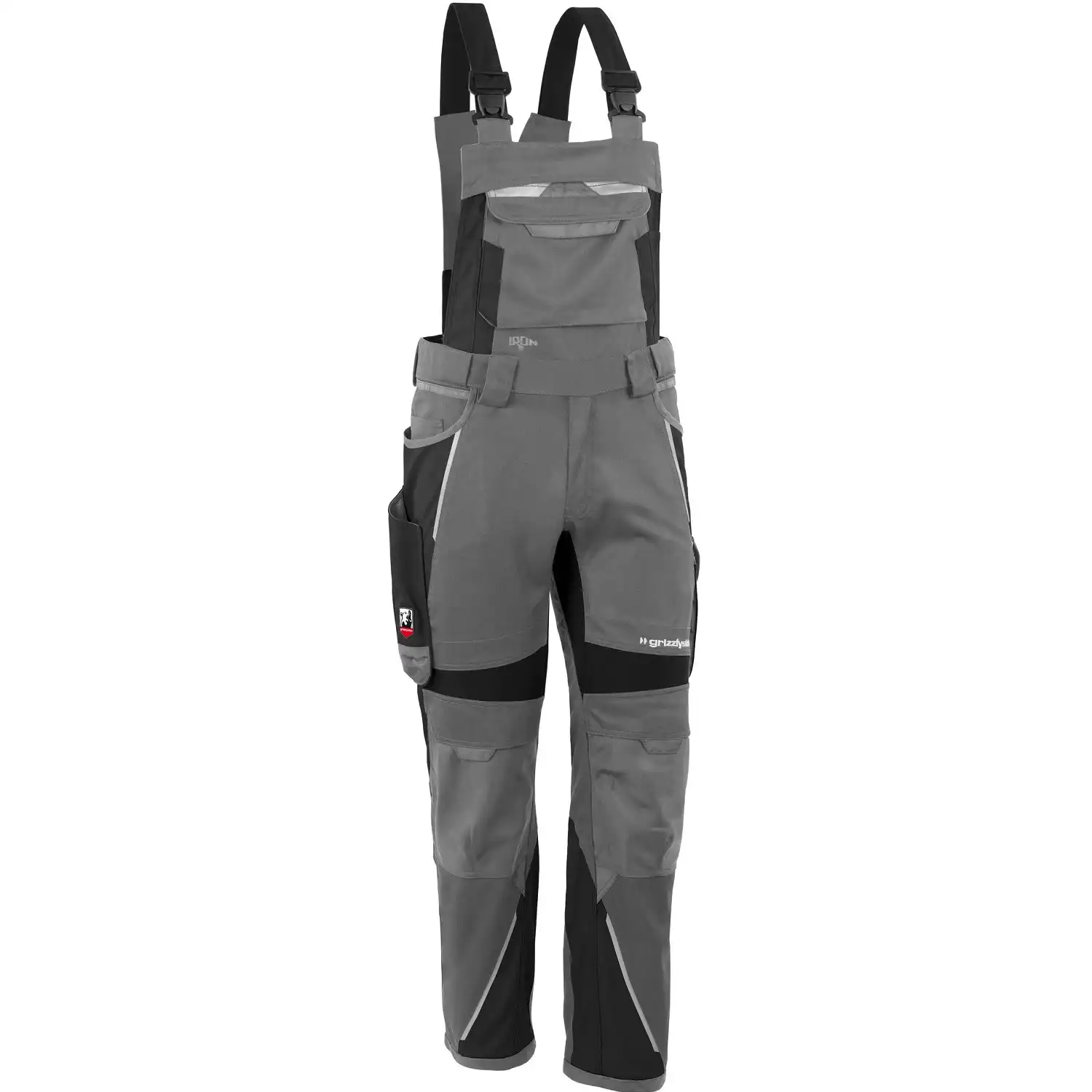 Latzhose "IRON" in grau/schwarz, S42 (kurz) - Thumbnail 1