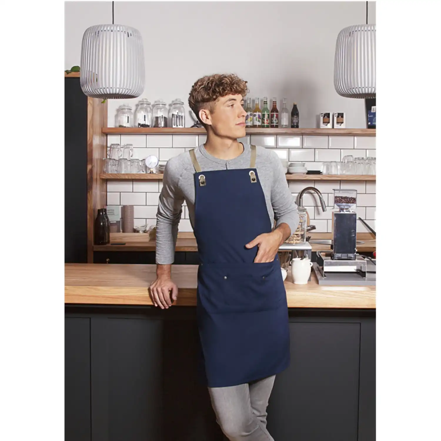 Latzschürzen Urban-Nature "LS 39" in stahlblau - Thumbnail 3