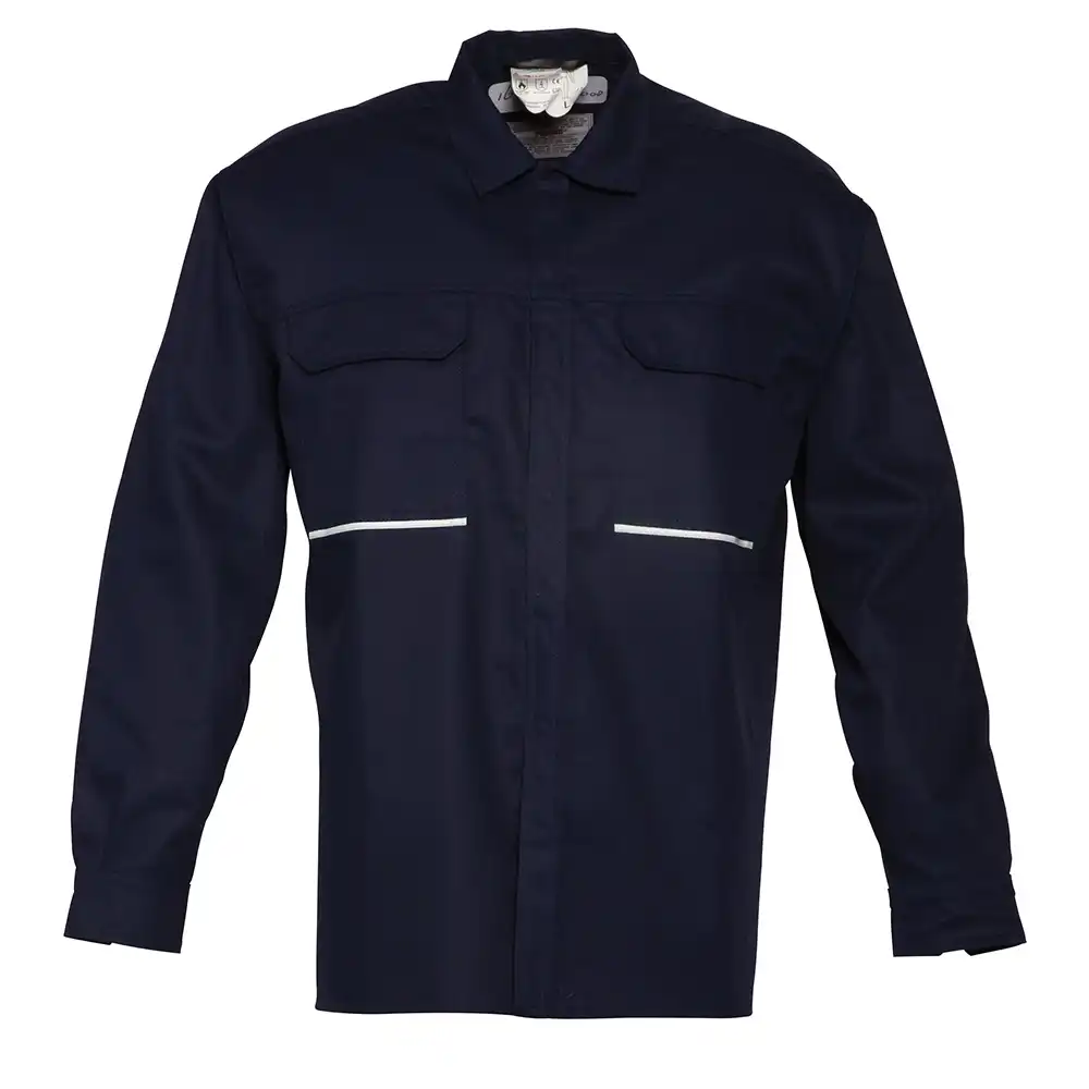 Flammschutz Hemd langarm "1648" 5safety marine in marine, L - Thumbnail 1