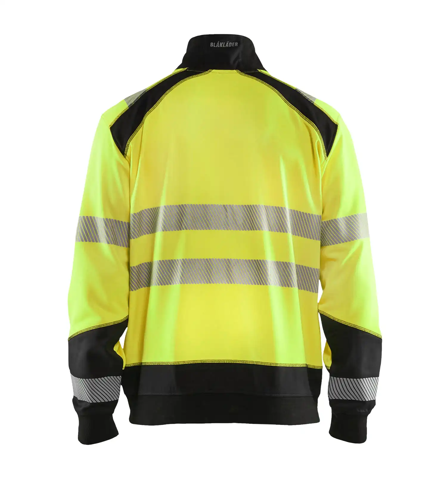 Warnschutz Zip-Sweatshirt "3556" in gelb/schwarz, 3XL - Thumbnail 2