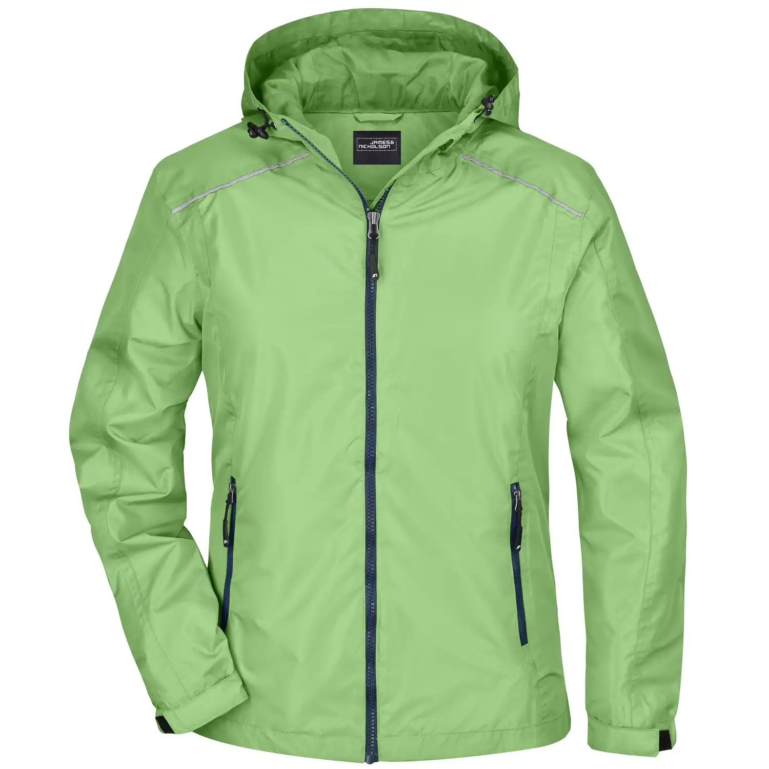 Damen Regenjacke "JN1117" in spring-green/navy, L - Thumbnail 1