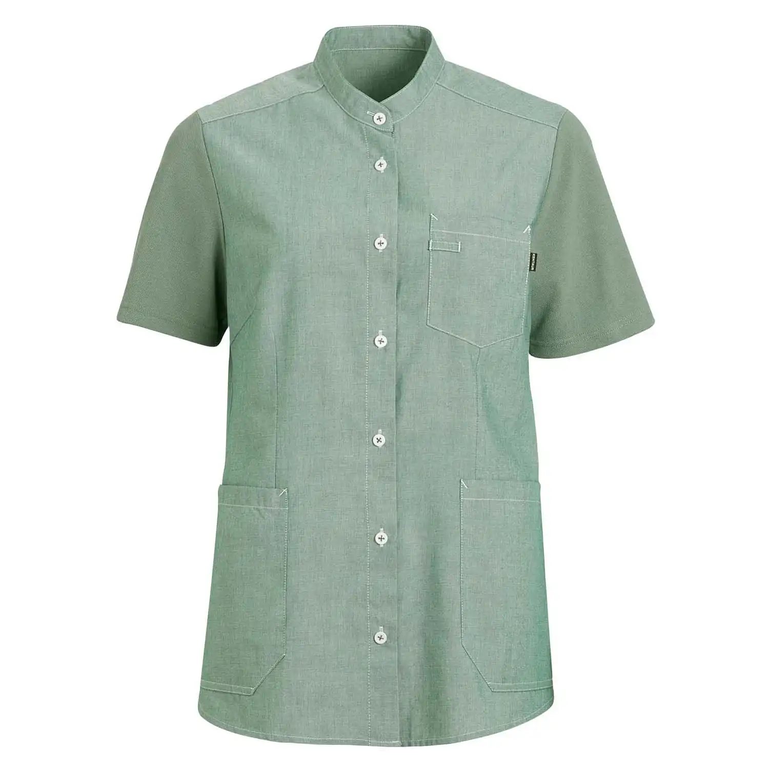 Damen Kasack "15314" Piquée in grün, L - Thumbnail 1