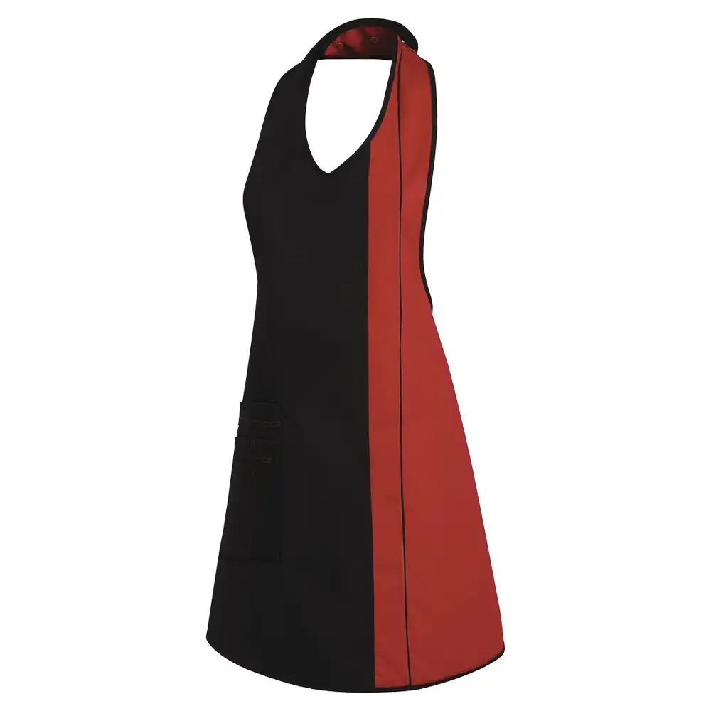 Damen-Latzschürze "11/2540" in schwarz/rot, 34 - Bild 1