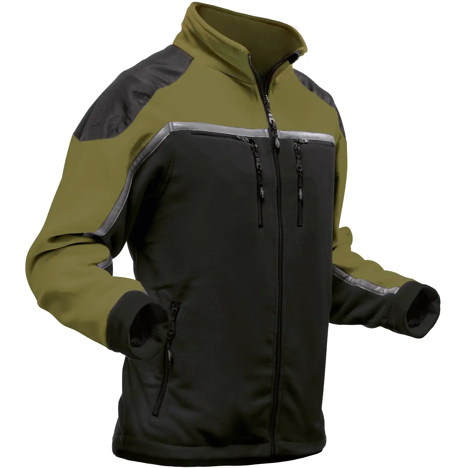 Fleecejacke "JOBBY" in waldgrün/schwarz, M - Bild 1