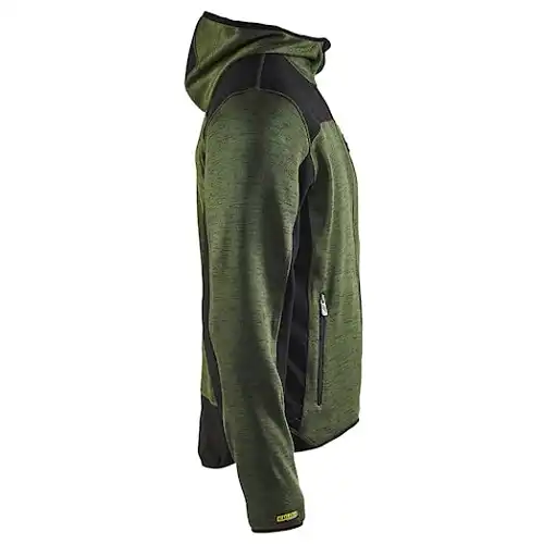 Strickjacke "4930" mit Softshell in armygrün/schwarz, M - Thumbnail 4