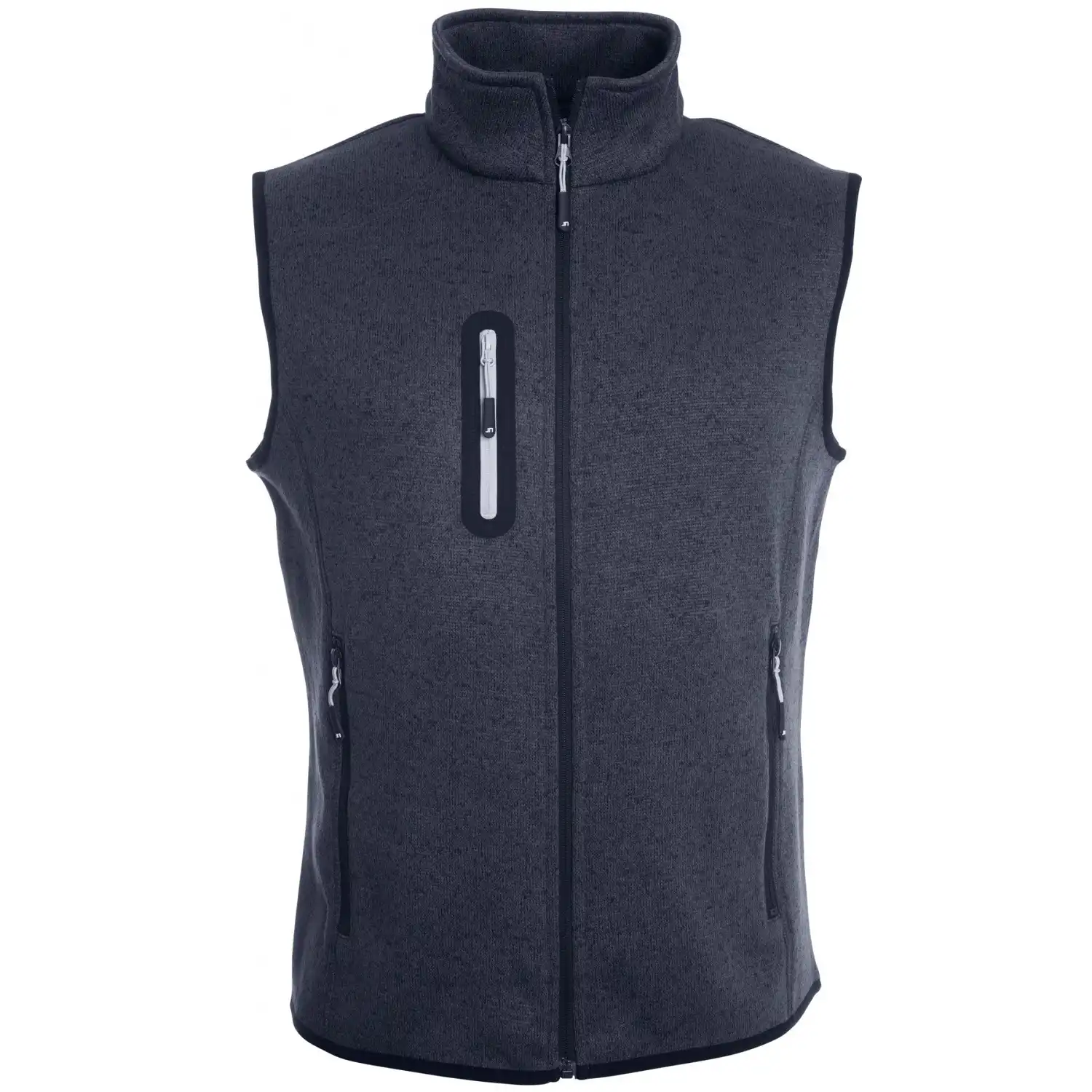 Strickfleece Weste "JN774" in dark-grey-melange/silver, S - Thumbnail 1