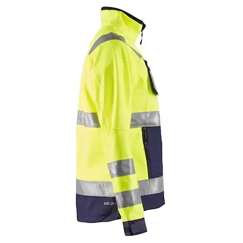 Damen Warnschutz Softshelljacke "4902" in gelb/marine, 3XL - Thumbnail 4