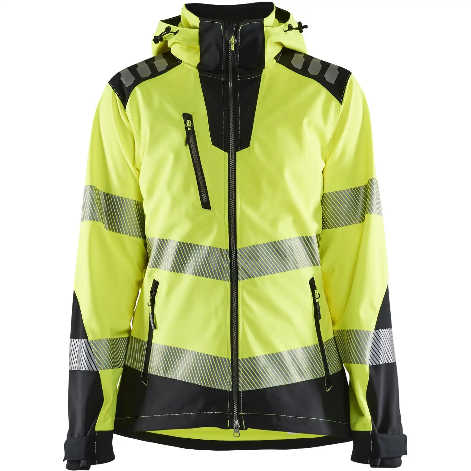 Damen Warnschutz Softshelljacke "4791" in gelb/schwarz, S - Thumbnail 1
