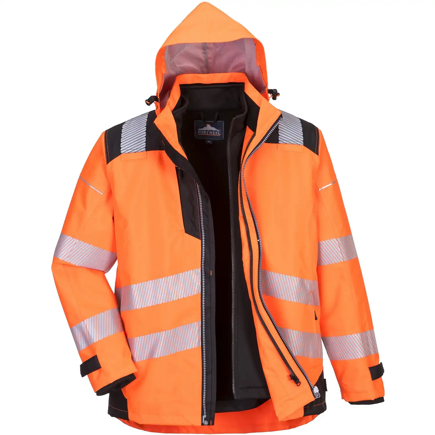 Warnschutz Winterjacke 3in1 "PW365" PW3 in orange/schwarz, 3XL - Thumbnail 1