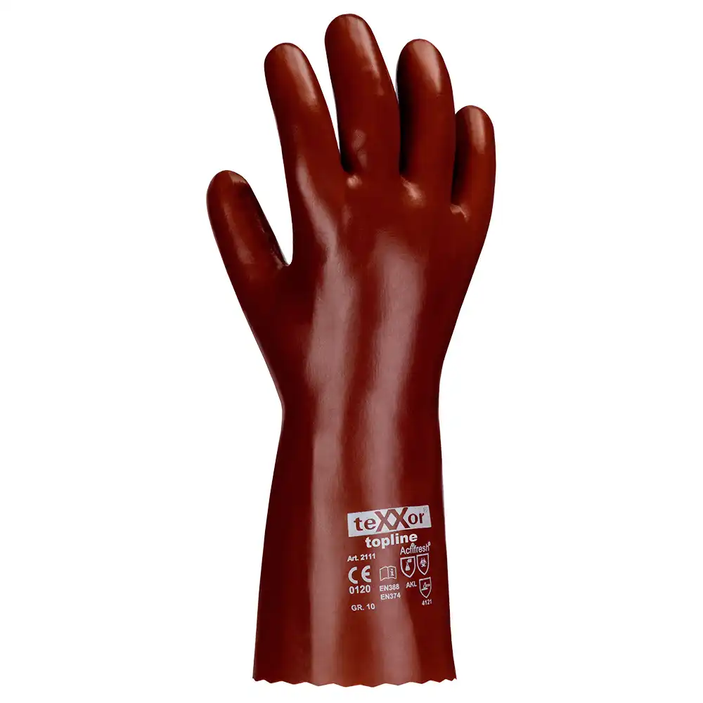 PVC-Chemikalienschutzhandschuhe rot | 58cm - Bild 1