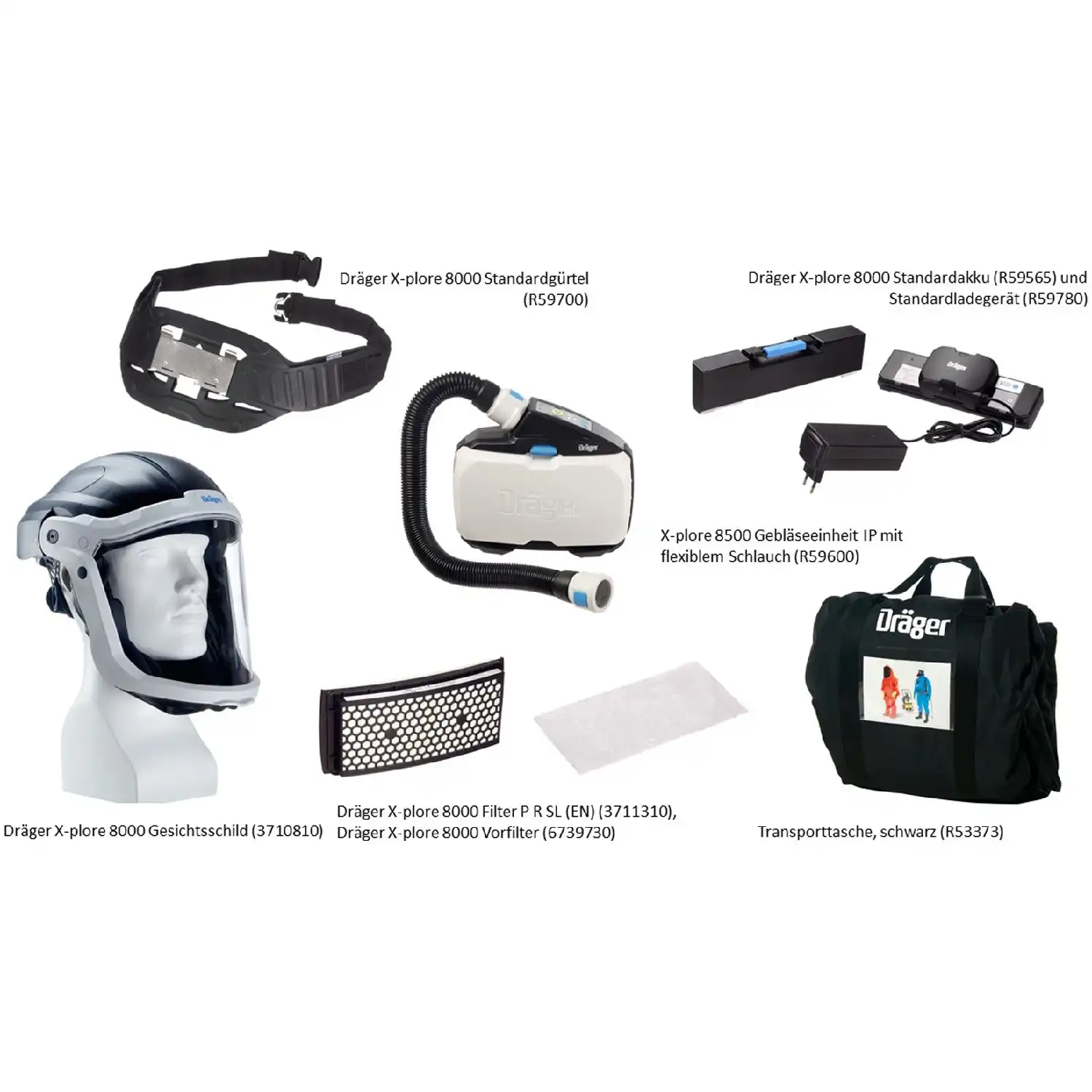 Gebläseatemschutz-Set Staub X-plore 8000 - Bild 1