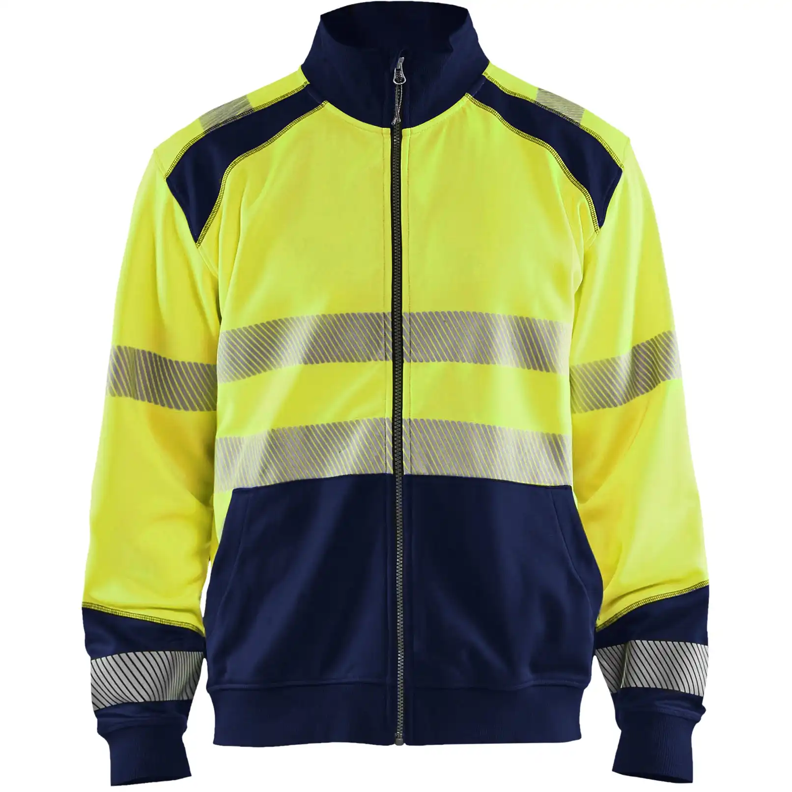 Warnschutz Sweatjacke "3558" in gelb/marine, 3XL - Thumbnail 1