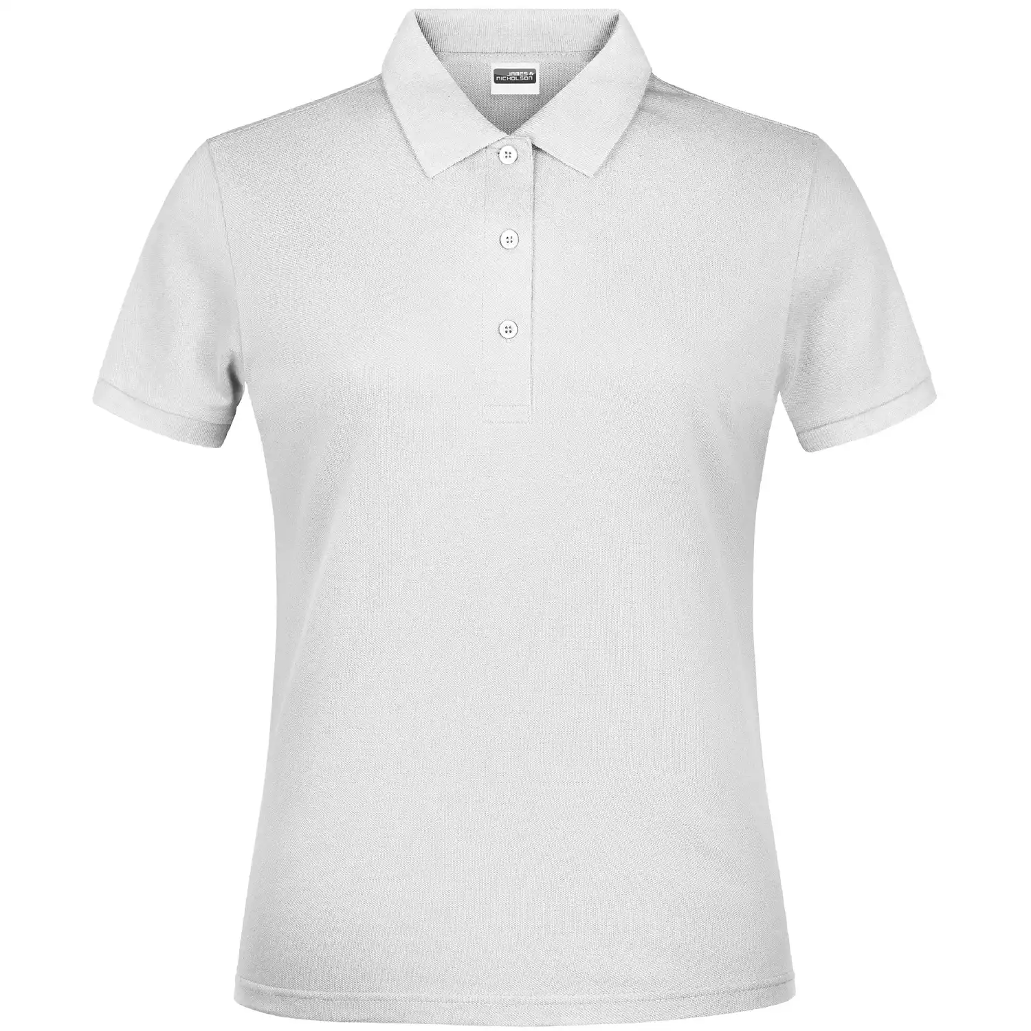 Damen Basic Polo Lady in white, S - Thumbnail 1
