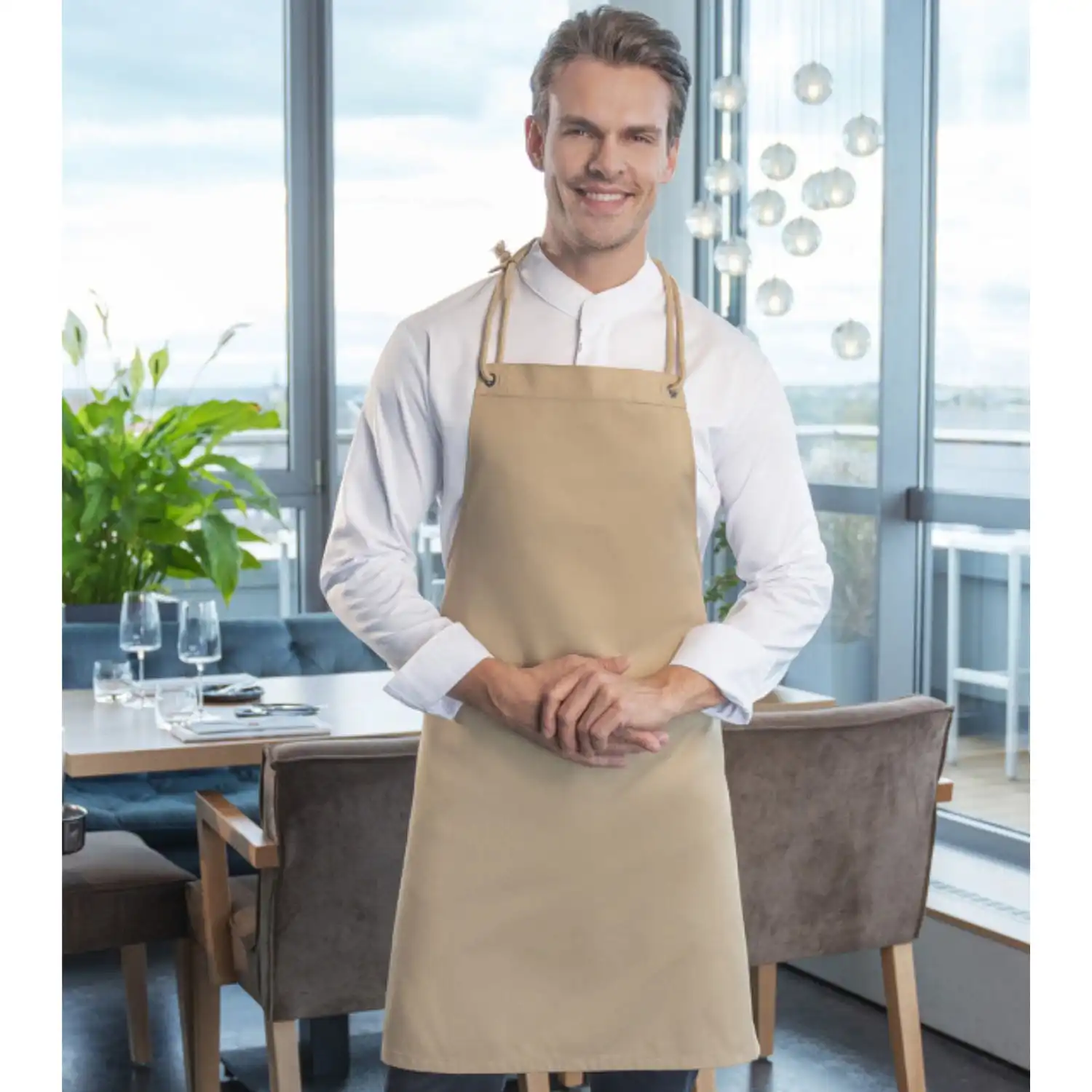 Latzschürze New-Nature "LS 40" in kieselbeige - Thumbnail 4