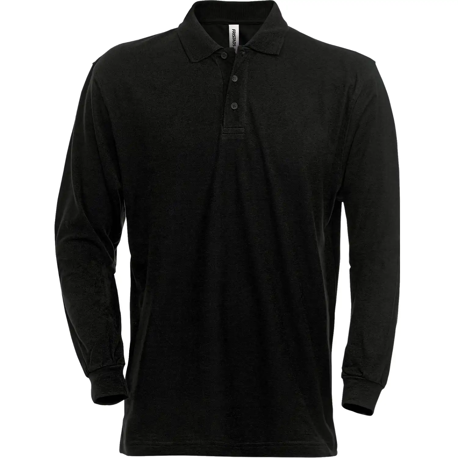 Langarm Polo-Shirt "1722 PIQ" in schwarz, M - Bild 1