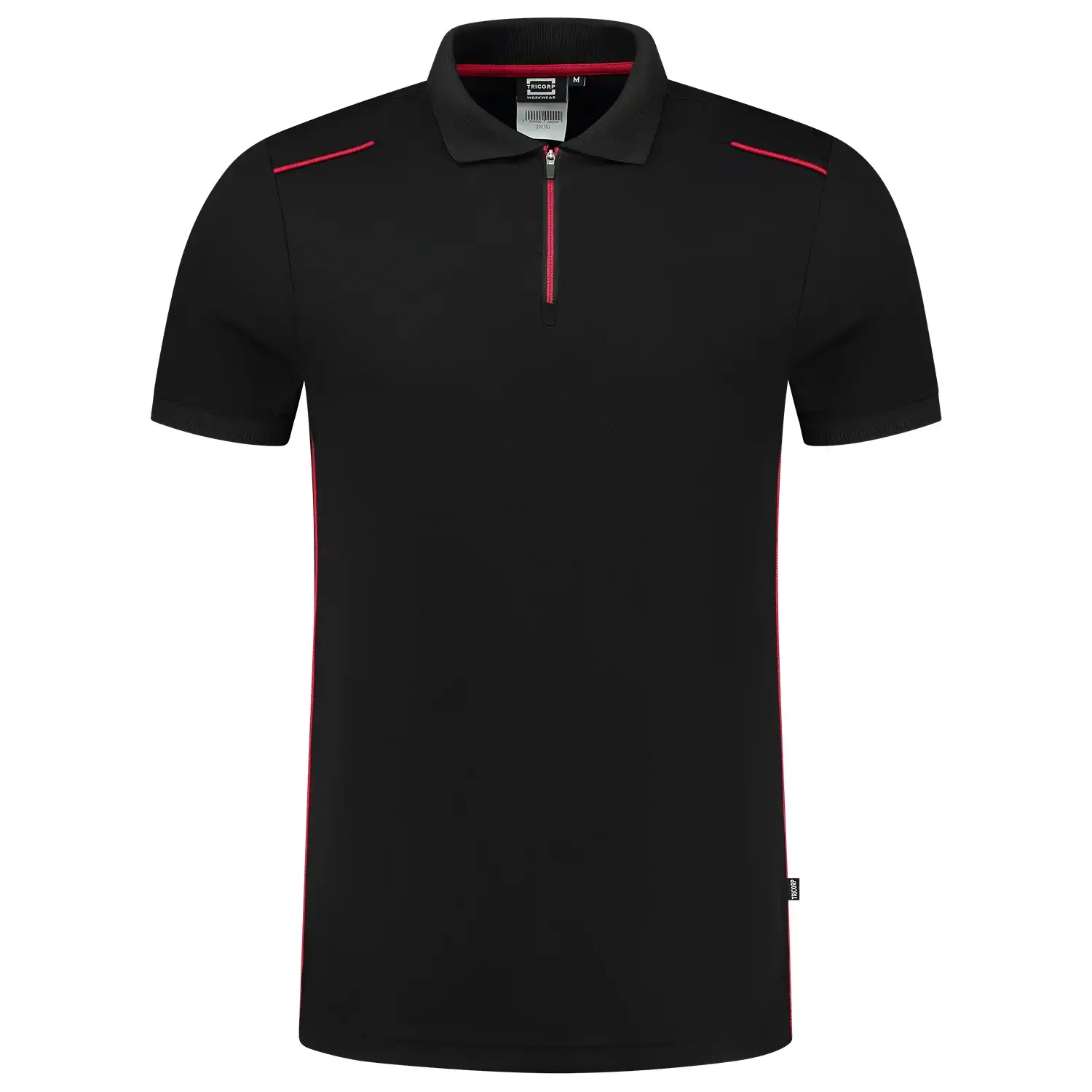 Polo-Shirt "202703" Accent in black/red, M - Thumbnail 1