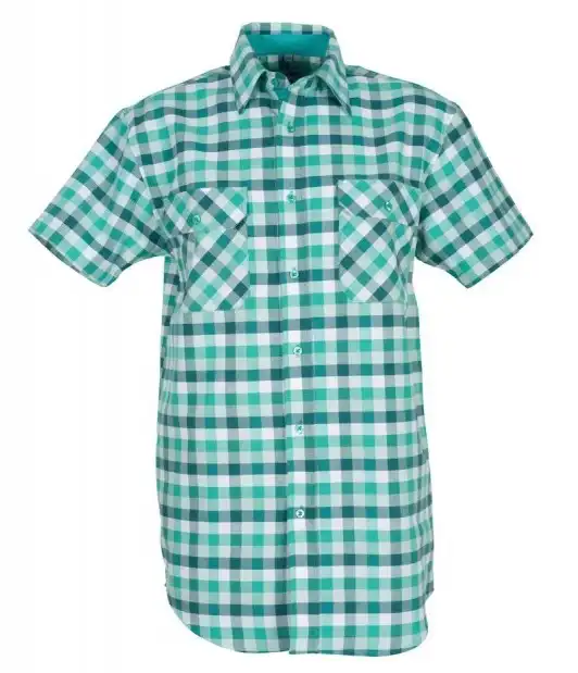 Baumwollhemd kurzarm "COUNTRY" 160g/m² in grün, 45/46 - Thumbnail 1