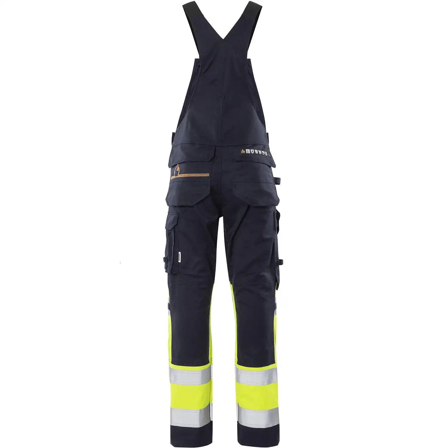 Multinorm Latzhose "2168 ATHF" Flamestat gelb/marine in C60 - Thumbnail 2