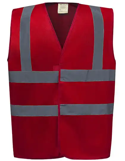 Warnschutz-Weste High-Vis 2-Bands "YK100" in Rot, L - Bild 1