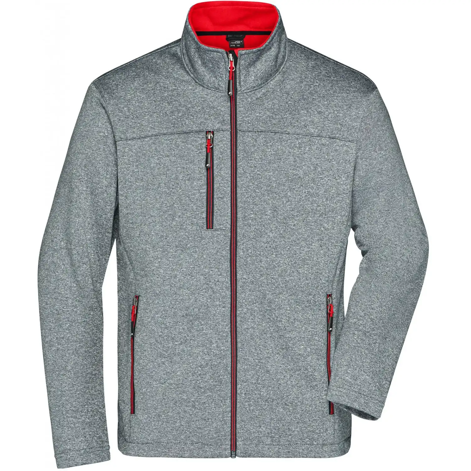 Softshell-Jacke "JN1148" in dark-melange/red, S - Bild 1