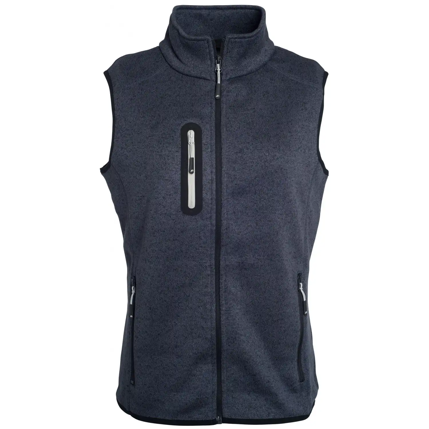 Damen Strickfleece Weste "JN773" in dark-grey-melange/silver, L - Bild 1